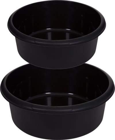 Whitefurze Afwasteil/afwasbak - 4 en 8 liter - zwart - 27 x 13 cm - 34 x 13 cm
