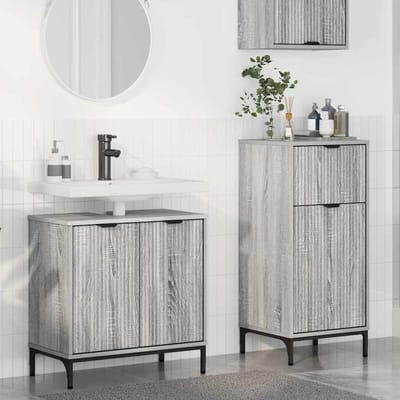 vidaXL Badkamermeubelset 2 st Grijs Sonoma Geperst Hout en Metaal