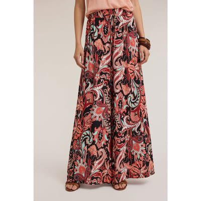 Motivi Flowing Palazzo Pants With Ethnic Pattern Red Size: XS | Formal pants Outlet | Dames | Beige