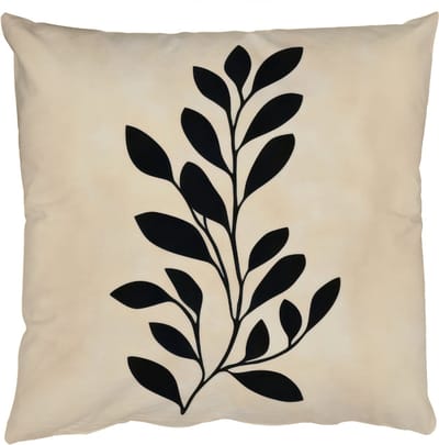 Sierkussens - Kussentjes Woonkamer - 50x50 cm - Minimalistisch - Tak - Bladeren - Zwart