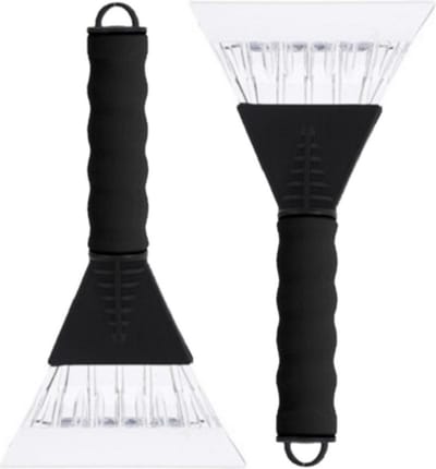 2x stuks ijskrabber/raamkrabber auto met foam gripï¿½- Zwart - Kunststof - 26 x 13 cm - Ruitenkrabber