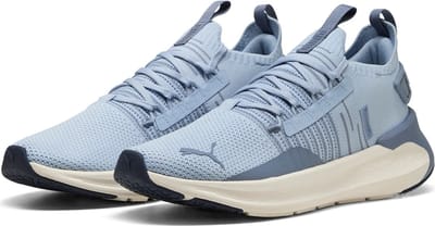 PUMA Softride Symmetry Fuzion Snow Mountain Blue-gray Sky-warm Wh Taglia: 42.5 | Scarpe da Corsa Outlet | Donna | Bianco