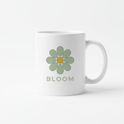 Bloom Bloemen Keramische Mok 330 ml – Minimalistisch Bloem Design Koffie- en Theemok