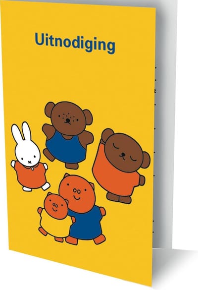 Nijntje - 6 Dubbele Uitnodigingen Met Envelop – Hoera Ik Geef Een Feest!