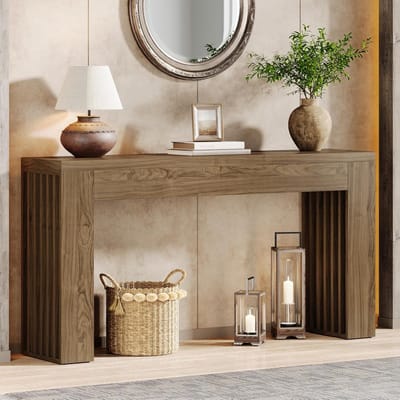 Tribesigns- Consoletafel - 150 x 30 x 80 cm - Dressoirtafel - Industrieel - Bijzettafel - MDF - Rustiek Bruin