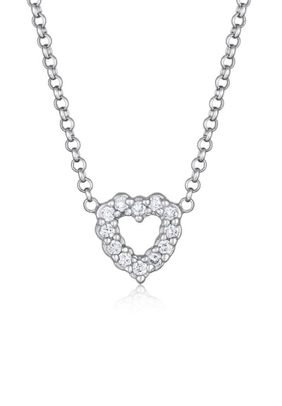 Elli PREMIUM - Halsketting - Dames hanger liefde met laboratorium-gekweekte Diamanten (0.18 ct) in 925 sterling zilver - Dames