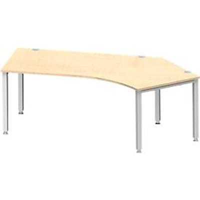 Schäfer Shop Genius hoekbureau MODENA FLEX 135°, aanbouw rechts, 4-poots vierkante buis, B 2165 mm, ahorn/wit