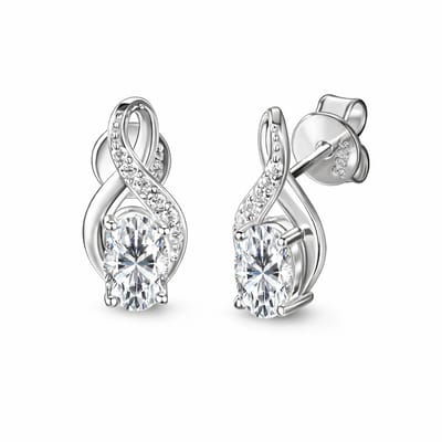Lumici® Exclusive | GRA Gecertificeerde Moissanite Oval Stud Oorbellen - 1.00 CT - D VVS1 - Rhodium Plated S925 - Elegante Halo Luxe - Voor Haar - Verloving & Speciale Gelegenheden - Moederdag - Valentijnscadeau - Verrassing - Witgoud