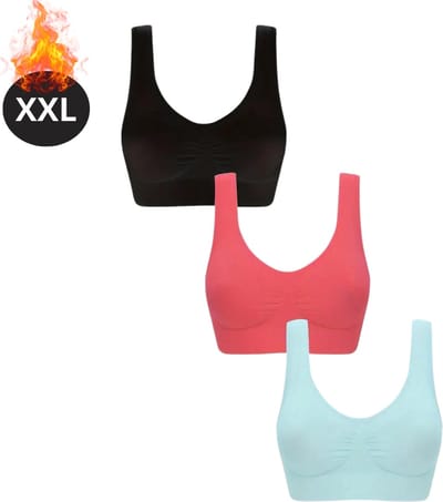 Bovista BH Set Zonder Beugel - Zonder Bandjes - Push-up Bh's - Comfort Beha - Comfortabel - Sterk - Dames - 3 Pack - Gemengd 5 - Maat XXL