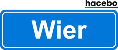 Hacebo - Plaatsnaam Sticker - 29x10 CM - Wier sticker - Verkeersborden sticker - grappige cadeaus - Wier