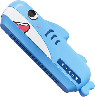 Mondharmonica - Muziek Speelgoed - Muziek Leren - Wasbaar Ontwerp - 17x6cm - Haai