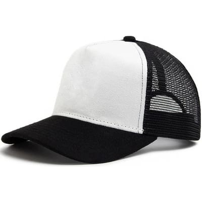 Modieuze 5-zijdige Werk Baseballpet voor Mannen en Vrouwen met Mesh Textuur Canvas - Ademende Sportpet voor Lente/Zomer Adjustable white