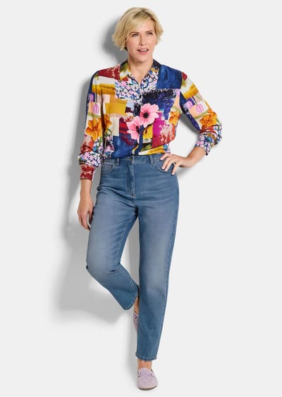 Mom jeans SARA van stretchkatoen - lichtblauw - Gr. 19 van Goldner Fashion