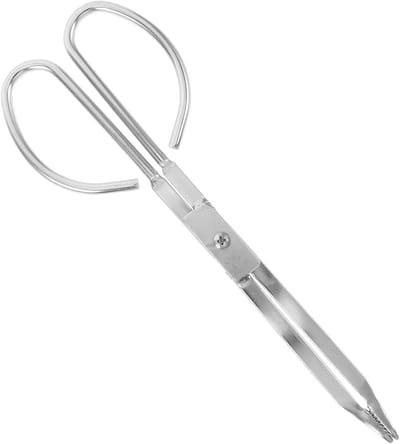 Haardtang Roestvrijstaal - Houtgrijper Tang - Haard Kampvuur - Ergonomische Grip - 28.5 cm Lengte - Zilver
