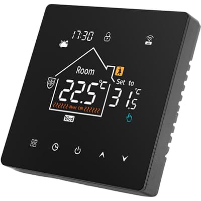 Thermostat numérique programmable sur 7 jours Thermostat à écran tactile couleur LCD avec fonction de mémoire de données pour maison, hôtel, bureau WiFi
