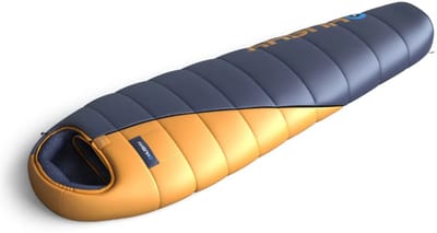 Husky mummyslaapzak Enjoy Plus -25°C - 220 cm - Blauw met Oranje