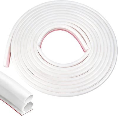 Flexibele zelfklevende deurafdichting, 10 mm x 15 mm rubberen afdichtingsstrip voor deurkozijn en raam, tochtwering en geluidsisolatie