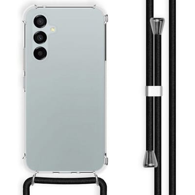 ShieldCase Shock case met koord geschikt voor de Samsung Galaxy A35 hoesje - schokbestendig telefoonhoesje - smartphone hoesje met telefoonkoord - doorzichtige backcover (transparant)