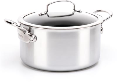 GreenPan Barcelona Evershine Kookpan 18cm - 2.1L - PFAS-vrije antikleeflaag - Inductie kookpan - Keramische pan - Ovenbestendig tot 220°C - Glazen deksel - Zilver