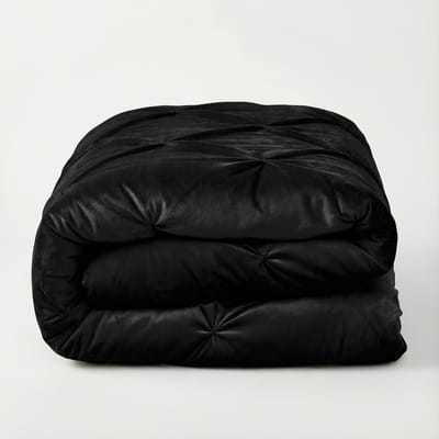 Sleeptime 2 in 1 Velvet Pintuck Dekbed zonder Overtrek - 140 x 200 cm - Zwart