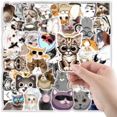 CHPN - Katten stickers - Grappige stickers van katten - 50 stuks - Laptopstickers - Kattenliefhebber - Cats - Journal