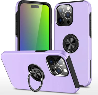 Telefoonhoesje Met Vingerring & Magneet voor Telefoohouders - Hoesje Geschikt voor: iPhone 16 Pro - Paars