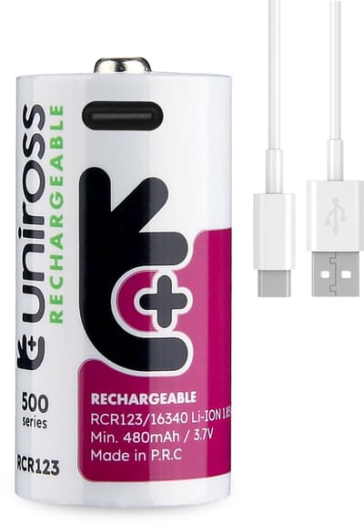 Uniross Rechargeable Lithium CR123A USB-C 1.5V 1 pack
