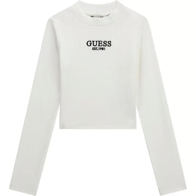 Rekbare geribde lange mouwen T-shirt voor meisjes Guess