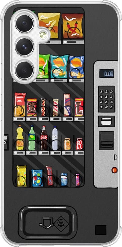Casimoda® hoesje - Geschikt voor Samsung Galaxy A15 - Snoepautomaat - Shockproof case - Extra sterk - TPU/polycarbonaat - Zwart, Transparant