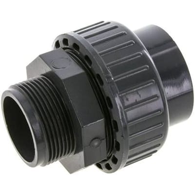 PVC Rechte Lijmmof 50mm x Buitendraad R 1-1/2'' FKM