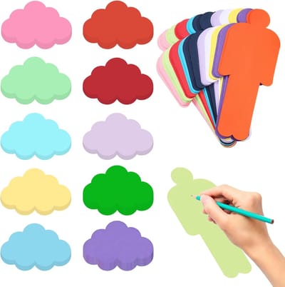 Moderatiekaarten Set - Metaplankaarten Presentatiekaarten - Brainstormen Presenteren Leren - 10 Verschillende Kleuren - 25x19cm - Veelkleurig