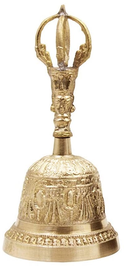 Dailygoods- Handbel Messing - Handgemaakte Bell - Boeddhistische Bell - Meditatie Alarm - 7.6*16.5cm - Sterk en Duurzaam - Meditatiebel