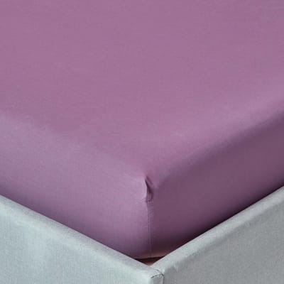 Homescapes Hoeslaken 140x190 cm – Paars – 100% Egyptisch Perkal Katoen – 200 TC – Extra Diep 46 cm