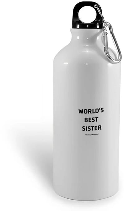 Hacebo® - world's best sister It's true we checked waterfles - Zus - werelds beste zus - verjaardag - cadeautje voor zus - zus artikelen - kado - geschenk - water fles - 400ML