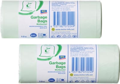 Biozakken 24 liter - 2 x 10 Composteerbare vuilniszakken - 60 x 45 cm - Biologisch afbreekbare afvalzakken - Gft afvalzakken