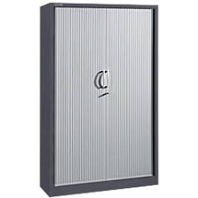 Schäfer Shop Select Roldeurkasten, 5 ordnerhoogten, B 1200 mm, grafiet/aluminium zilver
