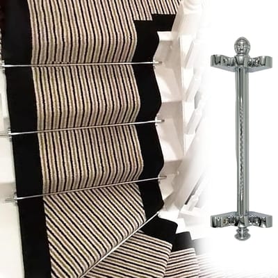 Traproede Messing - Tapijthouder Zilver - Trap Decoratie - Vingerafdrukbestendig - 76 cm - Glanzend Zilver
