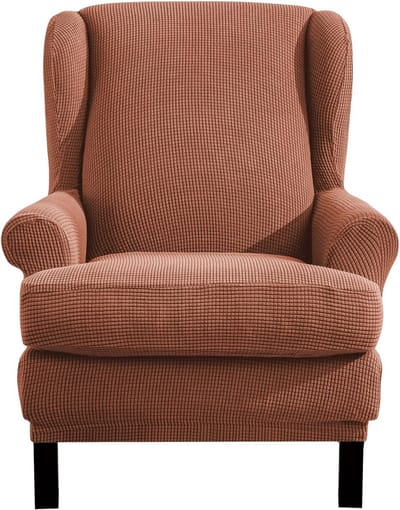 Jacquard Stoelhoezen voor Fauteuils - Elastische Stretch Covers voor Eetkamerstoelen in Koraal Oranje