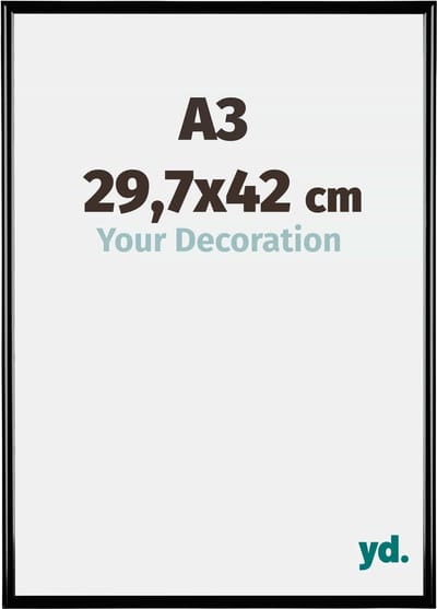 Your Decoration - Fotolijst A3 29,7x42 cm - Kunststof - Zwart Hoogglans - Bordeaux