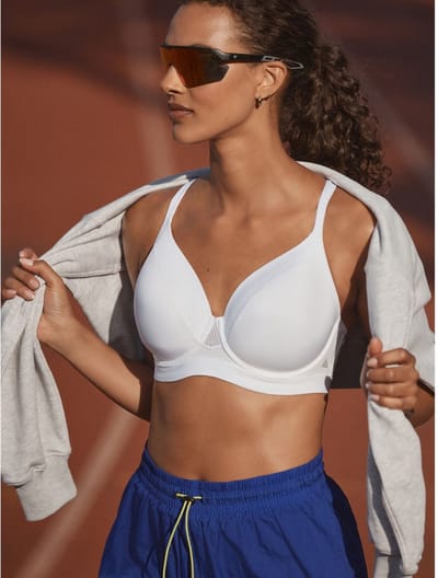 Next - Dames - Active high-impact Dry Tech B-G sportbeha met beugel en volledige cups - Wit