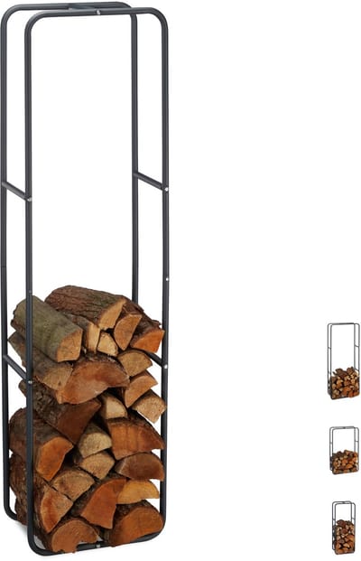 Brandhout rek - haardhout opslag - haardhout rek - binnen - buiten - metaal 150 x 40 x 25 cm