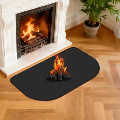Haard Vloerkleed - Haardmat Vonkbeschermer - Bescherming Vloeren - Hittebestendig tot 1200°C - 100 x 60 cm - Zwart