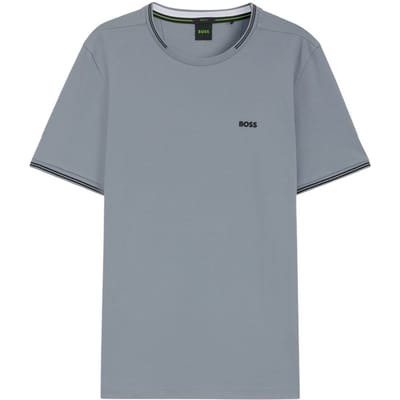 Boss Heren Hbg Taul katoenen T-shirt met normale pasvorm (Donkergrijs)
