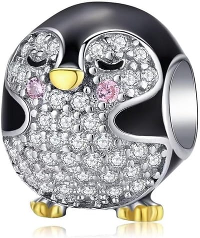 Parelbedel Pinguïn in 925 Sterling Zilver voor Armbanden en Kettingen