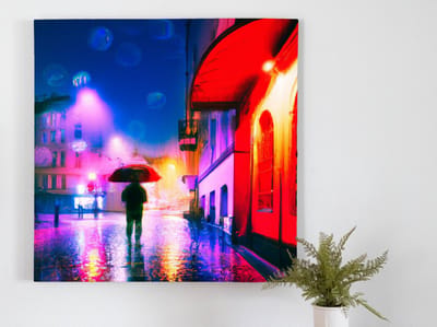 The rainy night is yours | The Rainy Night is yours | Kunst - 30x30 centimeter op Dibond | Foto op Dibond