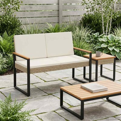 vidaXL - Tuinbank - 2 - -Seater - 107 - x - 61 - x - 80 - cm - poly - rattan - Rechthoekig