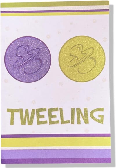 Tweeling! - Luxe Geboortekaartje Tweeling - 12x17cm - Gevouwen wenskaart met envelop