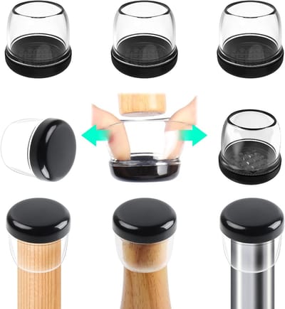 24 Stuks Stoelpoot Beschermers en Glijders voor Tapijt - Siliconen Meubelvoetjes voor Vloerbescherming, Krassenvrij en Geschikt voor Pootdiameter 2.8-3.2 cm
