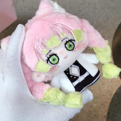 Figurine Demon Slayer, peluche anime, cadeau pour les fans, jouet, porte-clés Kamado Nezuko, porte-clés personnage de dessin animé, breloques pour sac, peluche douce et câline white