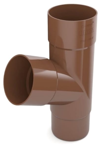 Regenpijp T-stuk bruin, System 90 90mm